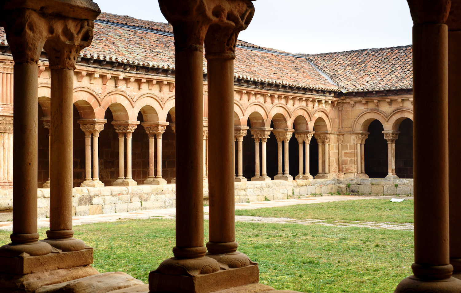 romanesque cloister of saint pedro cathedral,soria,spain
